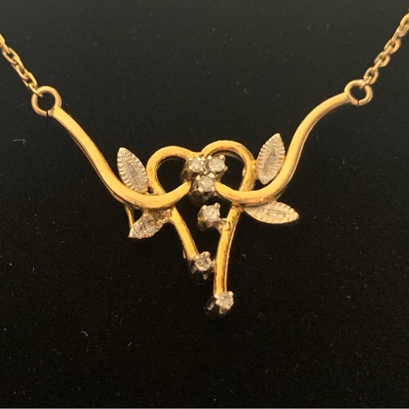 1930’s Diamond Gilt Vintage Necklace - Picture 12 of 13